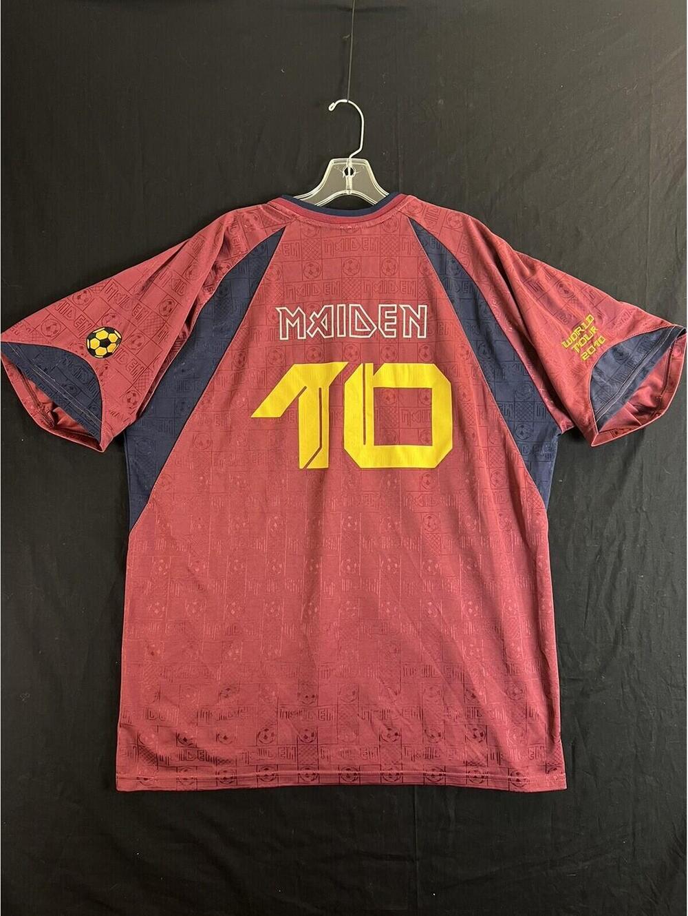 IRON MAIDEN Men's XXL Soccer Jersey The Final Frontier World Tour 2010 Shirt Red - Picture 2 of 9